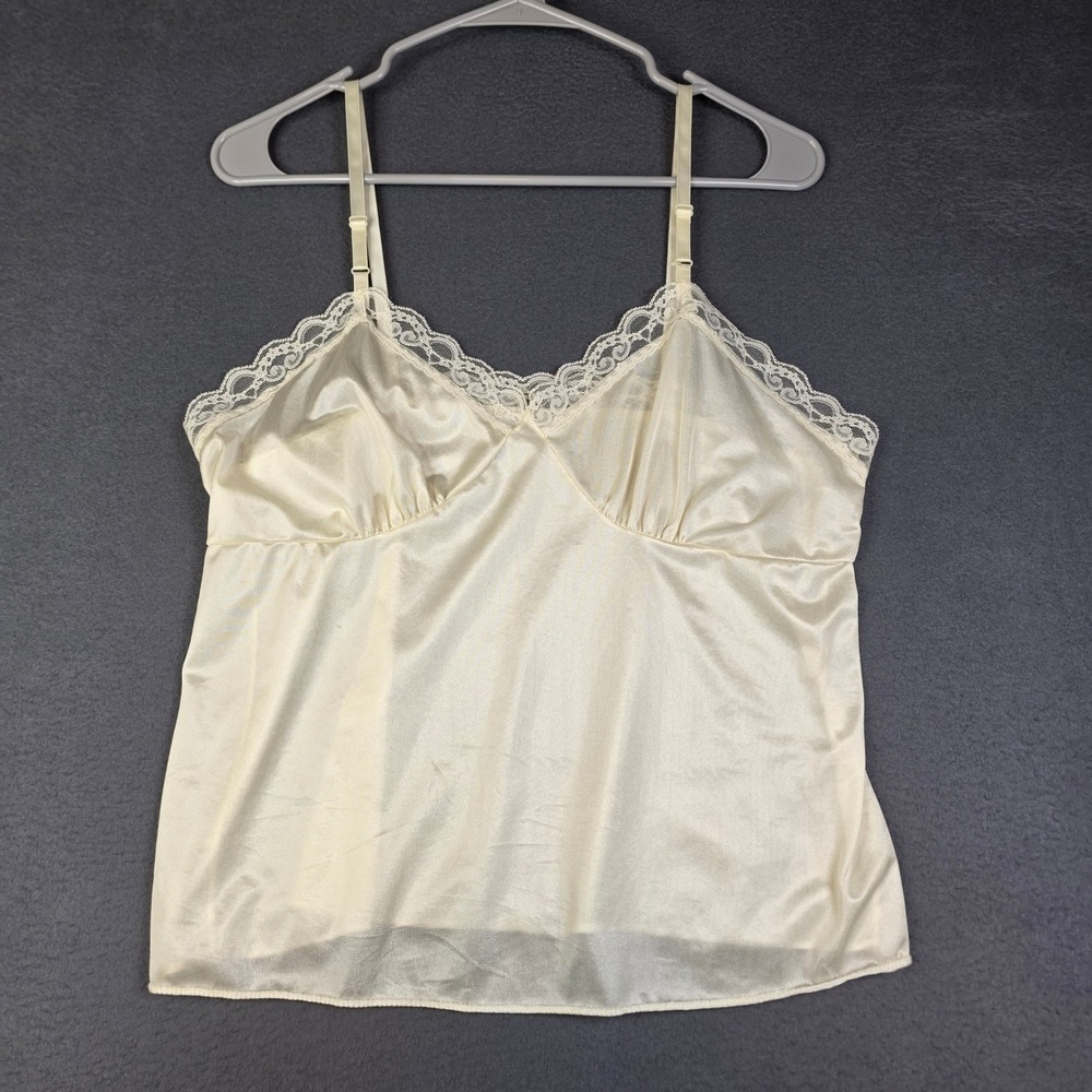 Deena Camisole Women Size 38 Cream Vintage Lace Trim Adjustable Straps